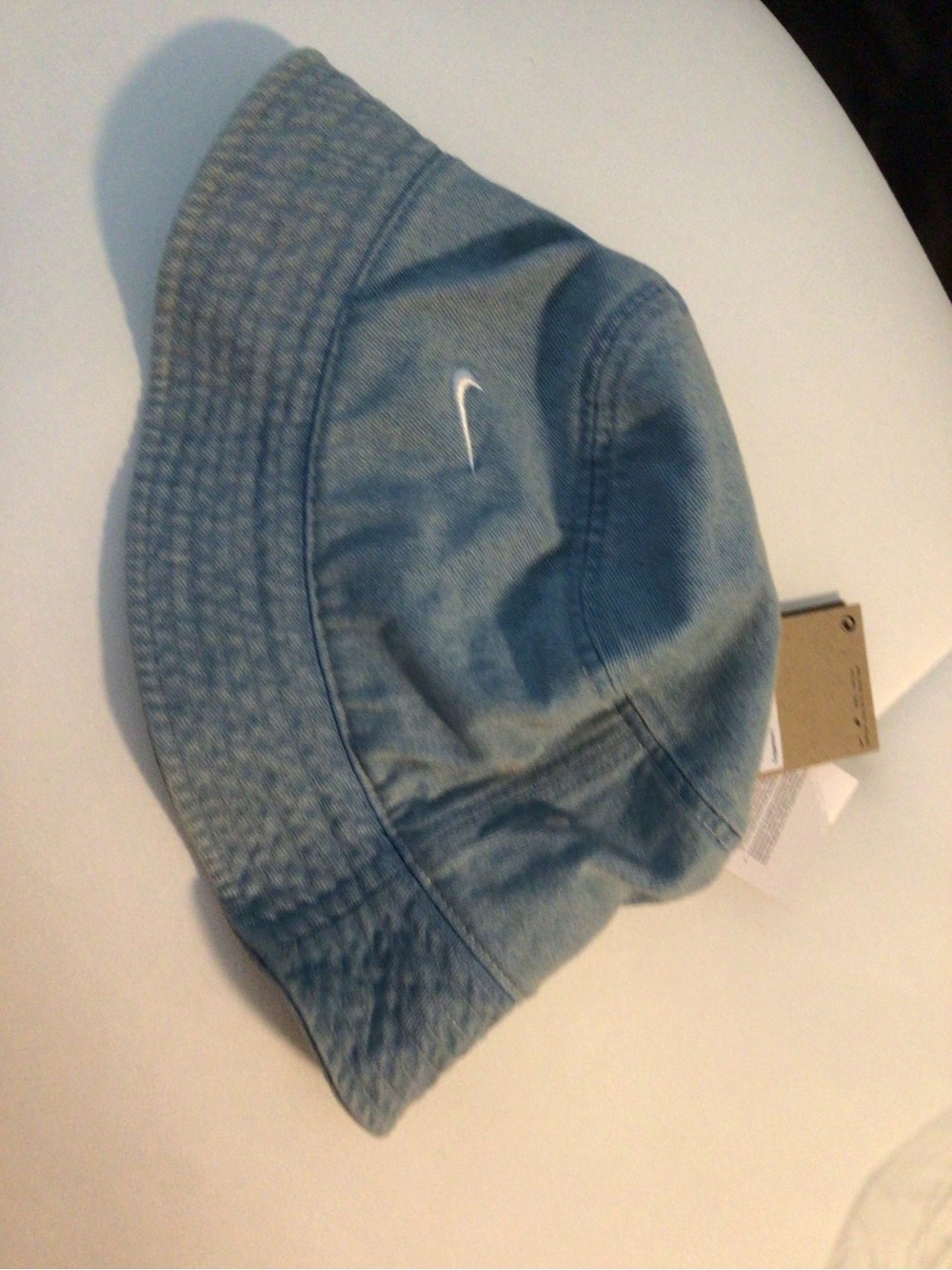 Nike Light Blue Denim Bucket Hat with White Swoosh
